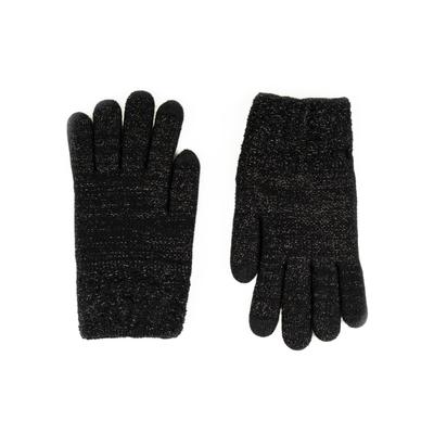 Strickhandschuhe CAPELLI NEW YORK, Damen, schwarz, Strick, Obermaterial: 100% Polyacryl, unifarben, Handschuhe, dezenter Metallic-Schimmer, gemustert, hoch elastisch