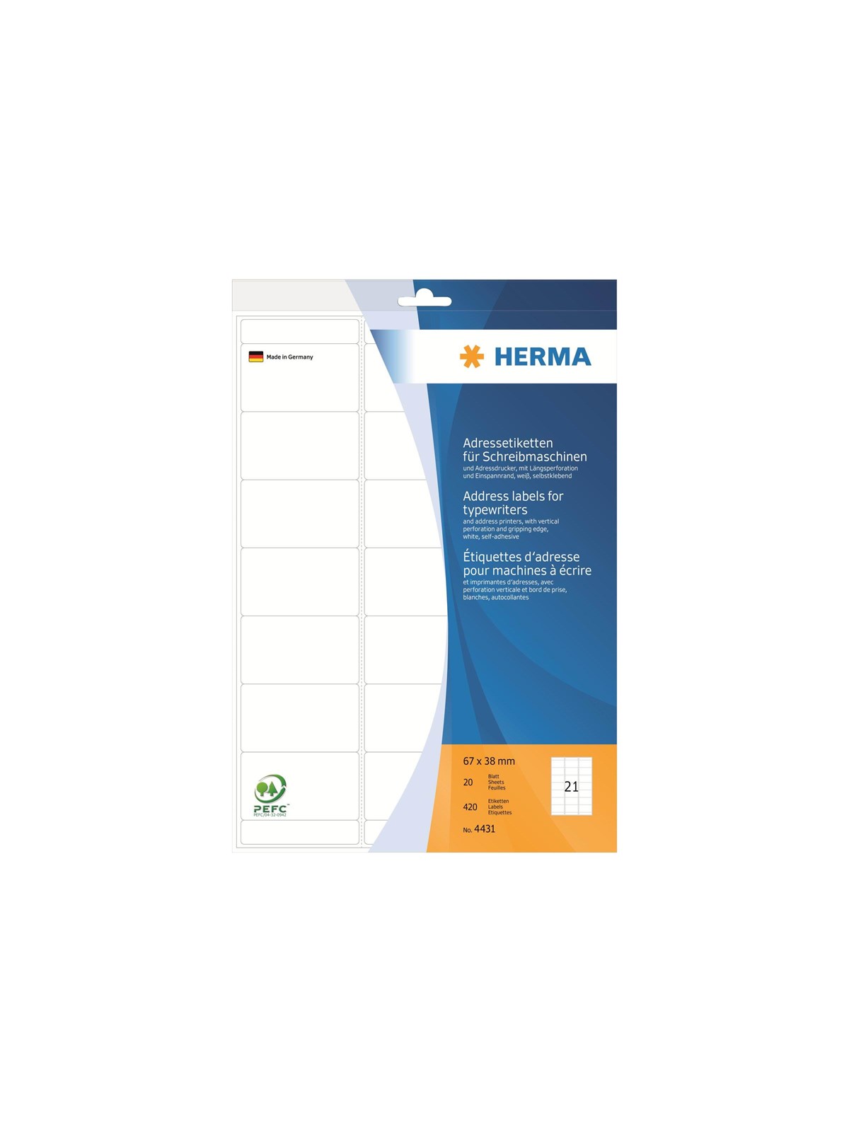 HERMA address labels - 420 label(s) - 67 x 38 mm