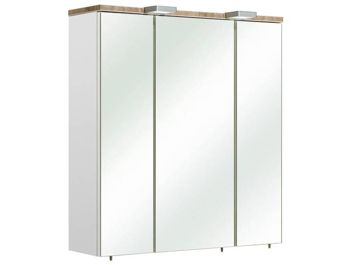 Xora Spiegelschrank Burgas, Weiß, Metall, 6 Fächer, 65x70x20 cm, Made in Germany, Typenauswahl, Badezimmer, Badmöbelsets & Badmöbelserien, Badmöbelserien