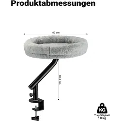 Wiltec Katzenbett Schreibtisch 40x40cm Katzenliege Katzenmöbel (40 cm, Hellgrau), Katzenbaum