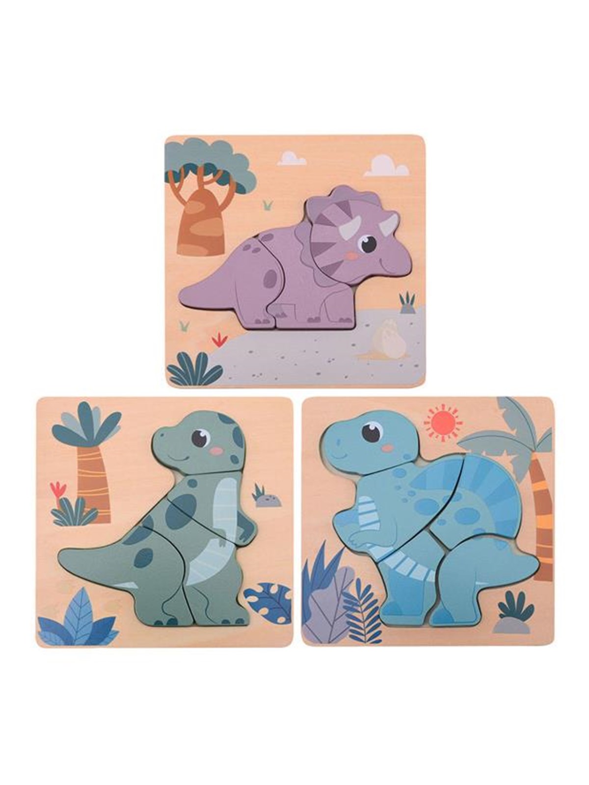 Jouéco Wooden Dino Puzzle Holz