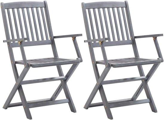 Famanu Gartensessel Set aus Holz, klappbar, 54x57x91 cm, naturfarben