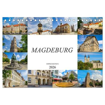 Magdeburg Impressionen (Tischkalender 2026 DIN A5 quer), CALVENDO Monatskalender