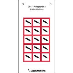 SafetyMarking 30.B1022 GHS-Gefahrenpiktogramm 04 Gasflasche Folie selbstklebend (B x H) 25 mm x 25 mm 15 St.