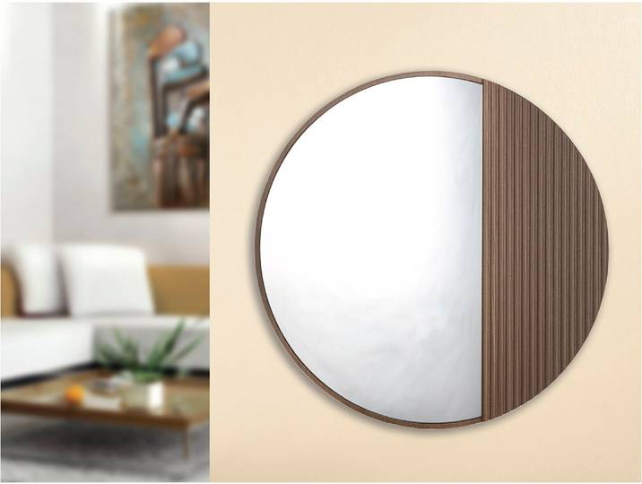 Wandspiegel CASABLANCA BY GILDE Spiegel Living , braun, B:70cm H:70cm T:2,5cm, MDF, Spiegel, Wandspiegel