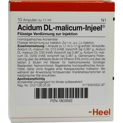 Biologische Heilmittel Heel GmbH ACIDUM DL-malicum Injeel Ampullen 10 St 01803592