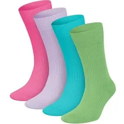 DILLY SOCKS 4er-Pack Socken Premium Ribbed Collection, Größe 36-40 in Blau Blau