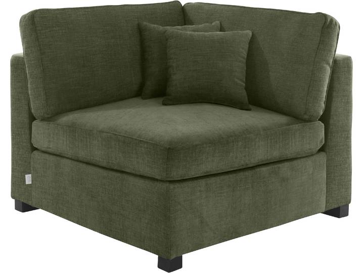 Sofaelement, 100x100 cm, Samtvelours, Grün, Polsterelement, Klassisch, Home-affaire