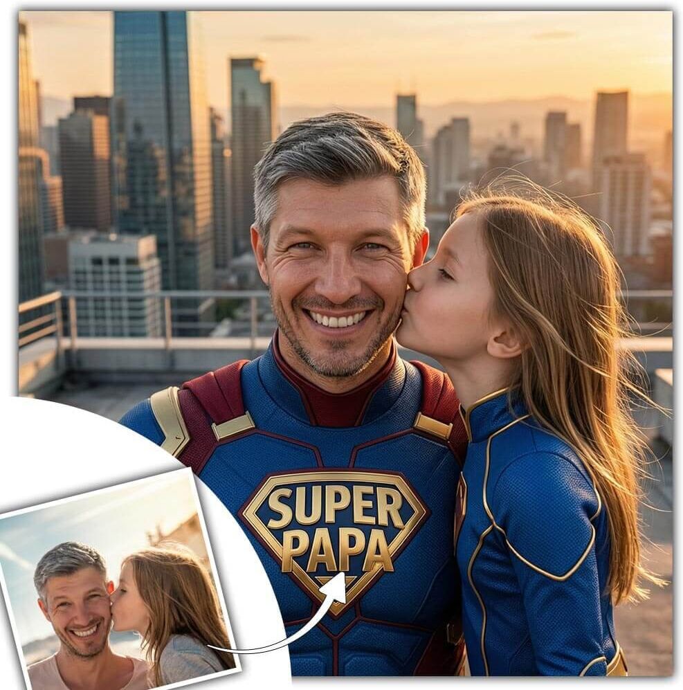 Ocadeau Portrait Super Papa personnalisé