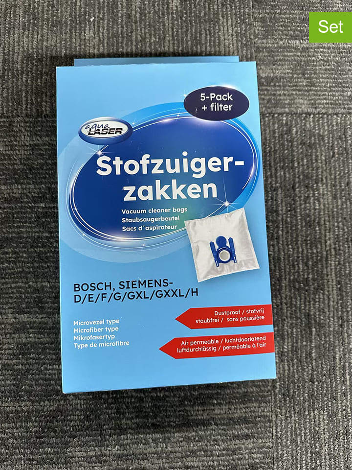 mesa 5er-Set: Staubsaugerbeutel "Aqua Laser" - A-Type D/E/F/G/H - onesize