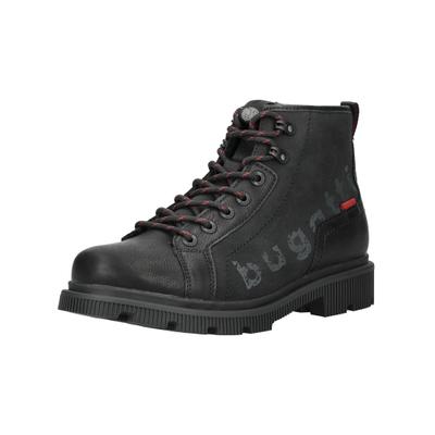 Schnürstiefelette BUGATTI "bugatti Stiefelette Lederimitat", Herren, Gr. 42, schwarz, Lederimitat, Schuhe Schnürstiefelette