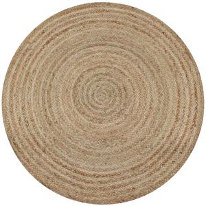 vidaXL Teppich Jute, rund, geflochten, Ø 150cm, Florhöhe 6mm, braun