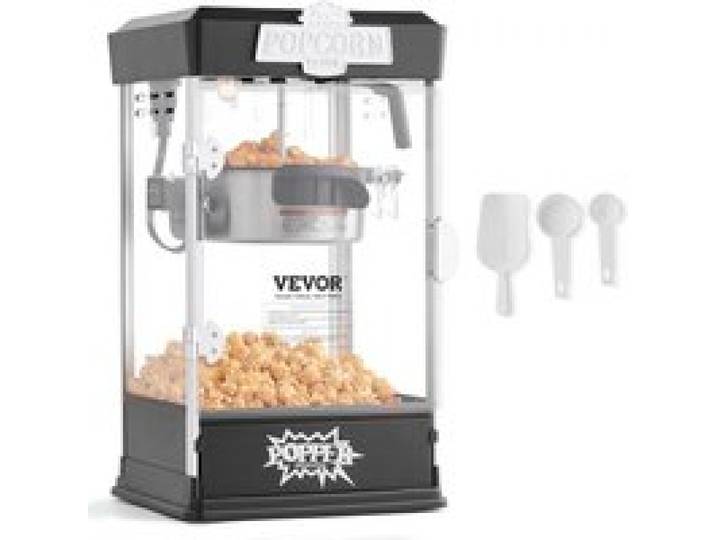VEVOR Popcornmaschine Popcornautomat Popcorngerät 480 W Popcornmaschine, Popcorn Maker 4 oz Kessel für 1,5 Gal pro Ladung, Tisch-Popcornmaschine Popcorn Maschine inkl. 3 Schaufeln Kino-Stil Schwarz