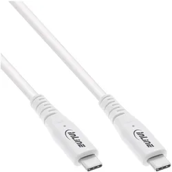 INLINE USB4 Kabel, USB-C Stecker/Stecker, PD 240W, 8K60Hz, TPE, weiß, 0,5m
