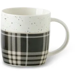 Kaffeebecher Karo 365 ml Porzellan Schwarz