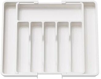 Uplift Picks Expandable Utensil Tray Drawer Organizer For Silverware Spoons Forks And Kitchen Storage white