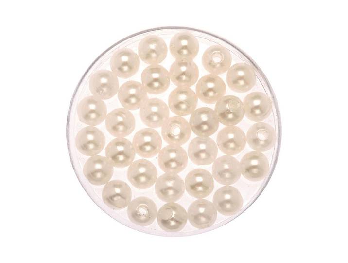 Glorex Deko-Perlen Weiss 6mm 75 g