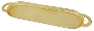 Classic Touch Gold Oblong Serving Tray with Flat Handles