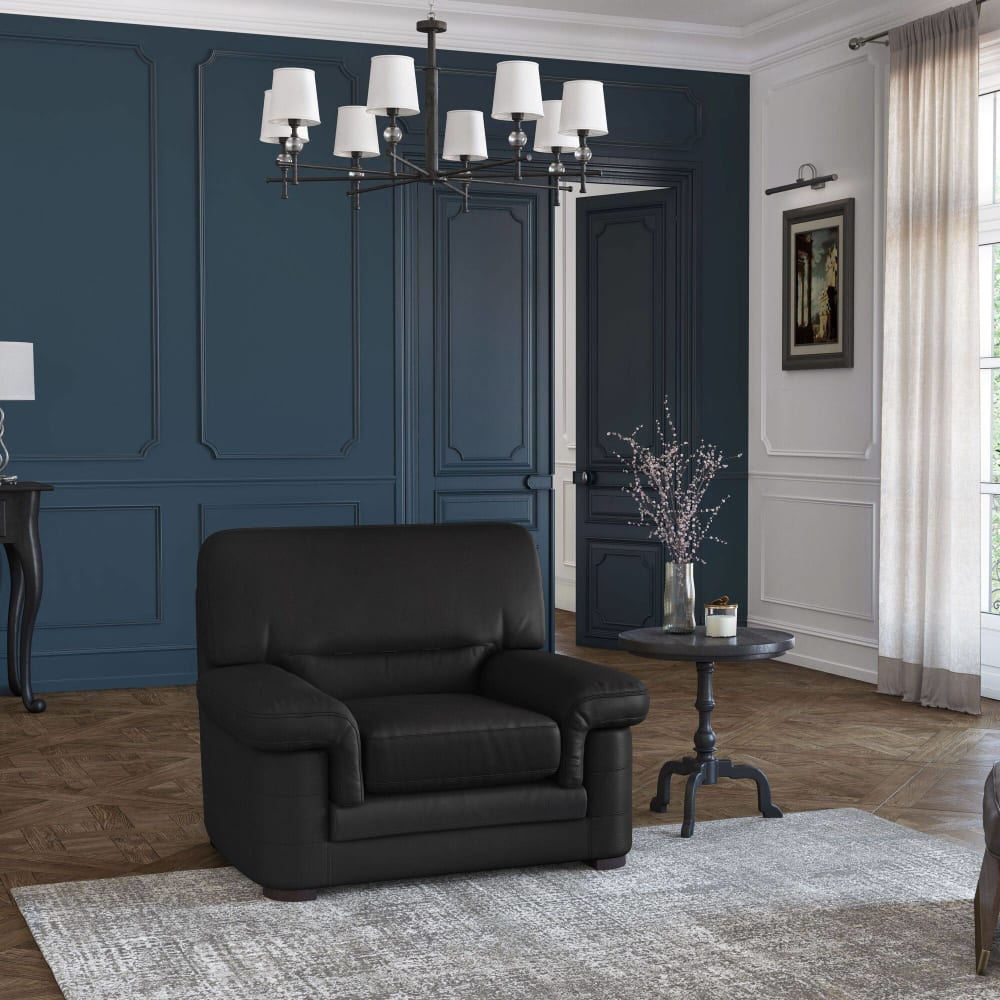 CAMIF Fauteuil cuire h90 noir Noir 109x90x97cm