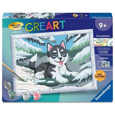 CreArt, Malen nach Zahlen Kinder - Frecher Husky