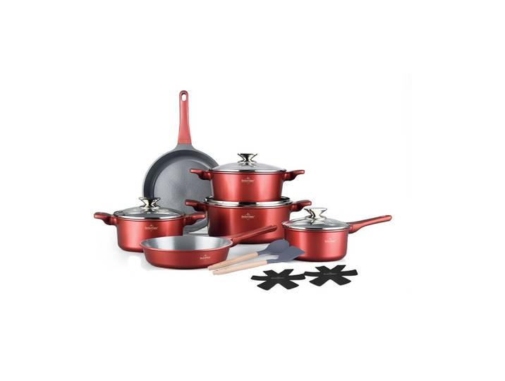 Swiss-Haus Topf-Set Swiss Haus® Induktions-Kochgeschirr-Set – 14-teiliges Set Bordeaux