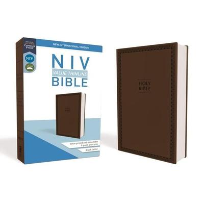 NIV, Value Thinline Bible, Imitation Leather, Brown, Gebundene Ausgabe von Zondervan, Zondervan, 978-0-310-44846-4
