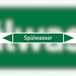 Rohrleitungskennzeichen Spülwasser - 270x37 mm Folie selbstklebend