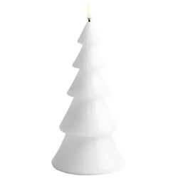 LED Kerze Weihnachtsbaum Nordic White, glatt, 10x20cm