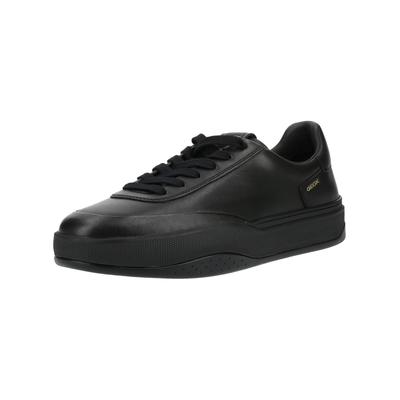 Sneaker GEOX "Geox Sneaker Glattleder", Herren, Gr. 45, schwarz, Glattleder, Schuhe Sneaker