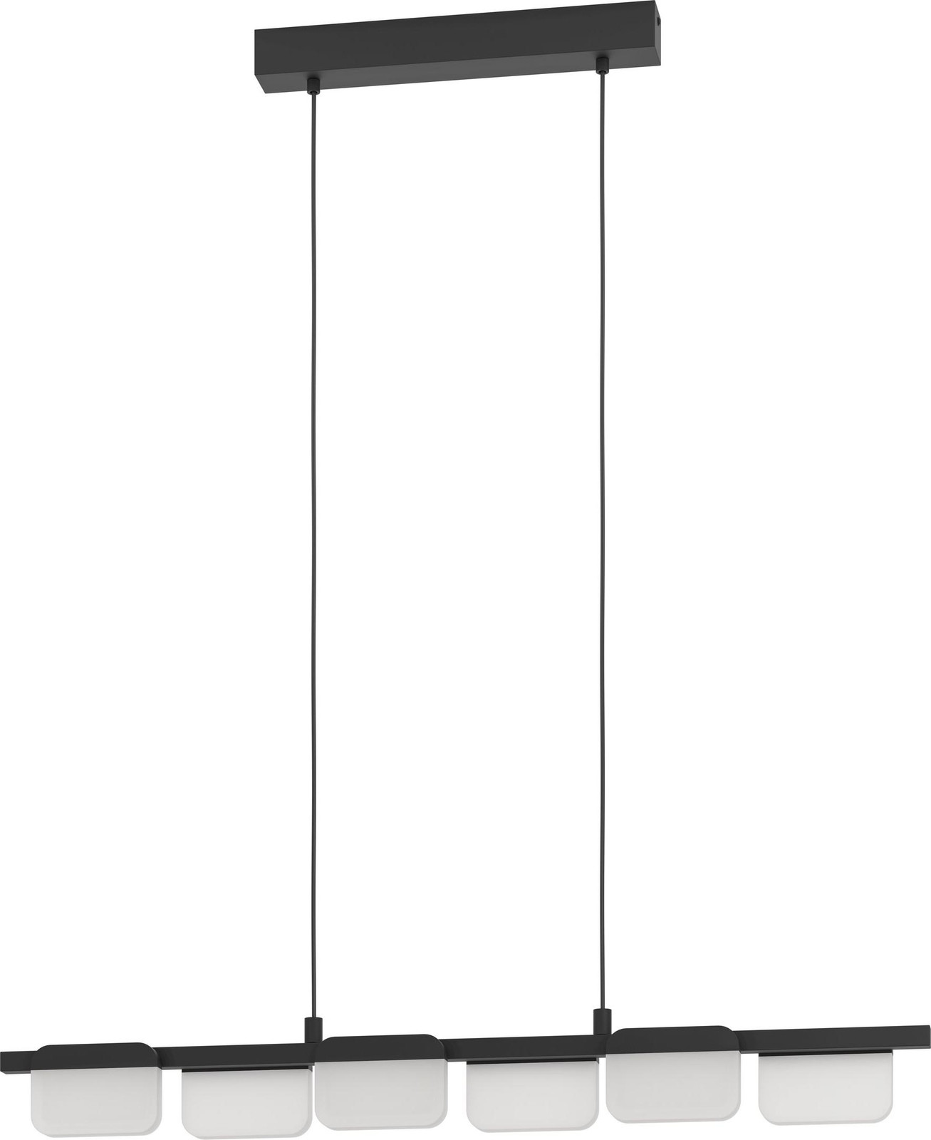 Eglo Ervidel Led hanglamp, zwart en transparant, modern design