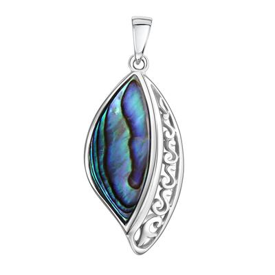 Kettenanhänger VIVANCE "925-Sterling Silber rhodiniert Abalone", bunt (bunt, bunt), Schmuckanhänger, Damen, one-size, Silber 925 (Sterlingsilber), 2,9 g, Kettenanhänger