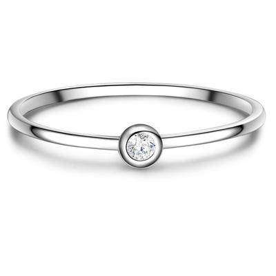 Solitärring GLANZSTÜCKE MÜNCHEN "GSM239" Gr. 56, silber, Fingerringe, Damen, 56, 1mm, aus Sterling Silber
