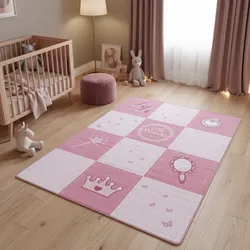 Kinderteppich TRAUN, mit Prinzessin-Motiv, Rosa, 100 x 150 cm