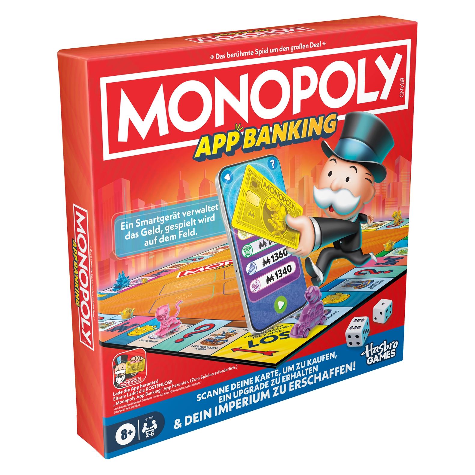 Monopoly Monopoly App Banking Brettspiel (Deutsch, 2 - 6 Spieler) (G1424100)