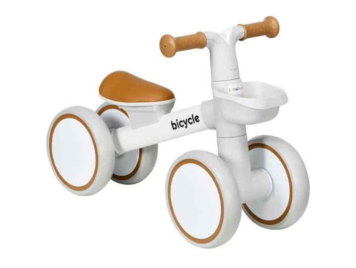 ComfortXL Dreirad De-18560 4 Räder mit Korb Braun/Weiß, Metall, 27x39x56 cm, Spielzeug, Kinderfahrzeuge