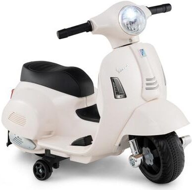 Costway Kids Ride on Motorcycle Licensed Vespa with LED Headlight and Horn Sound-White