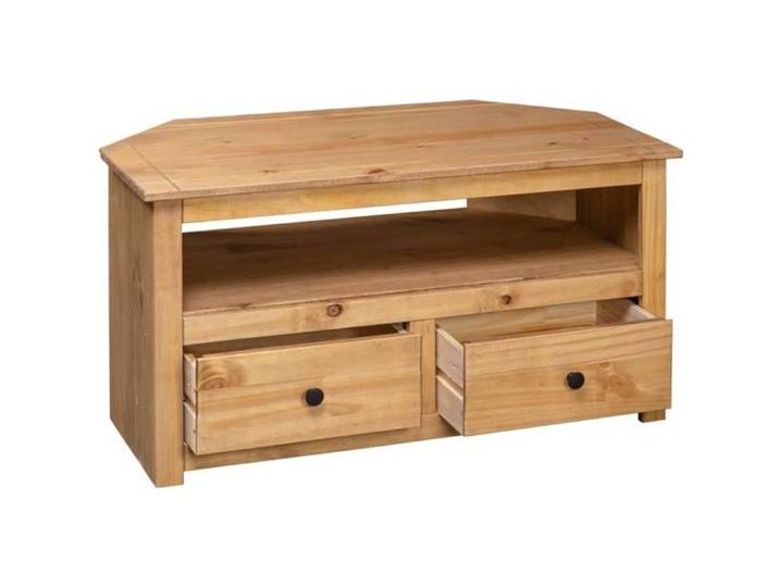 Meuble TV d'angle contemporain en pin massif - QUT