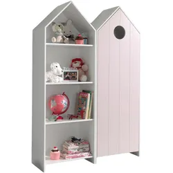 REGALSCHRANK Set Kania MDF+Holzwerkstoff Weiß /Pink