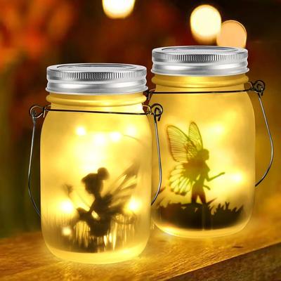 Uplifted Finds Solar Mason Jar Light Solar Lantern Fairy Light Waterproof IP65 Garden Decoration star Style
