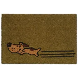 Relaxdays Fußmatte Kokos Hund Grün,Hellbraun,Schwarz