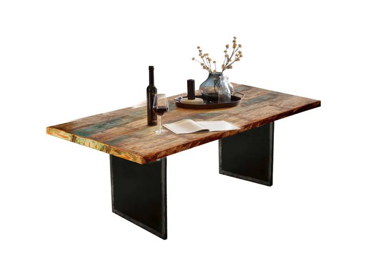 Esstisch Anter Teak bunt Massivholz B 180 T 100 cm