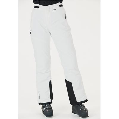 Skihose WHISTLER "YARRA", Damen, Gr. 38, EURO-Größen, weiß, 94% Polyester, 6% Elasthan, unifarben, lang, Hosen Skihose, mit wasserdichter 3-Lagen-Membran