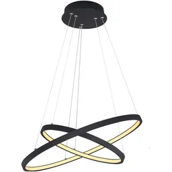 Globo, Pendelleuchte, Hängeleuchte Ralph schwarz matt 1xLED (4620 lm)