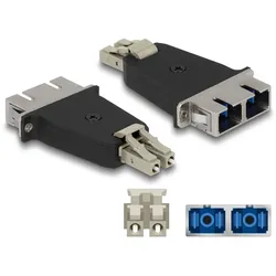 DeLOCK LWL Hybrid Kupplung LC Duplex Stecker zu SC Duplex Buchse beige
