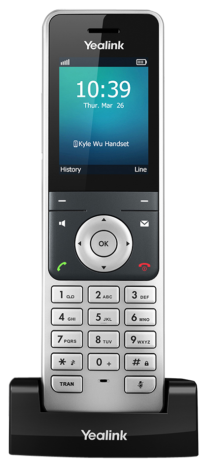 Yealink W60P, IP-Telefon, Schwarz, Silber, Kabelloses Mobilteil, Tisch/Wand, 50 m, 300 m