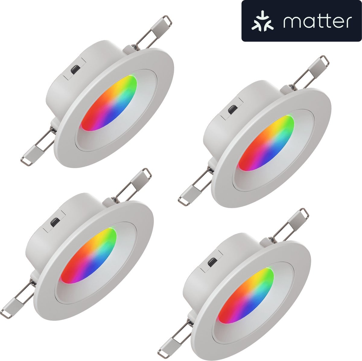 Nanoleaf Smart Downlight EU - Slimme LED-verlichting - Wifi - 16 Miljoen Kleuren - 4-Pack - Wit - 76mm
