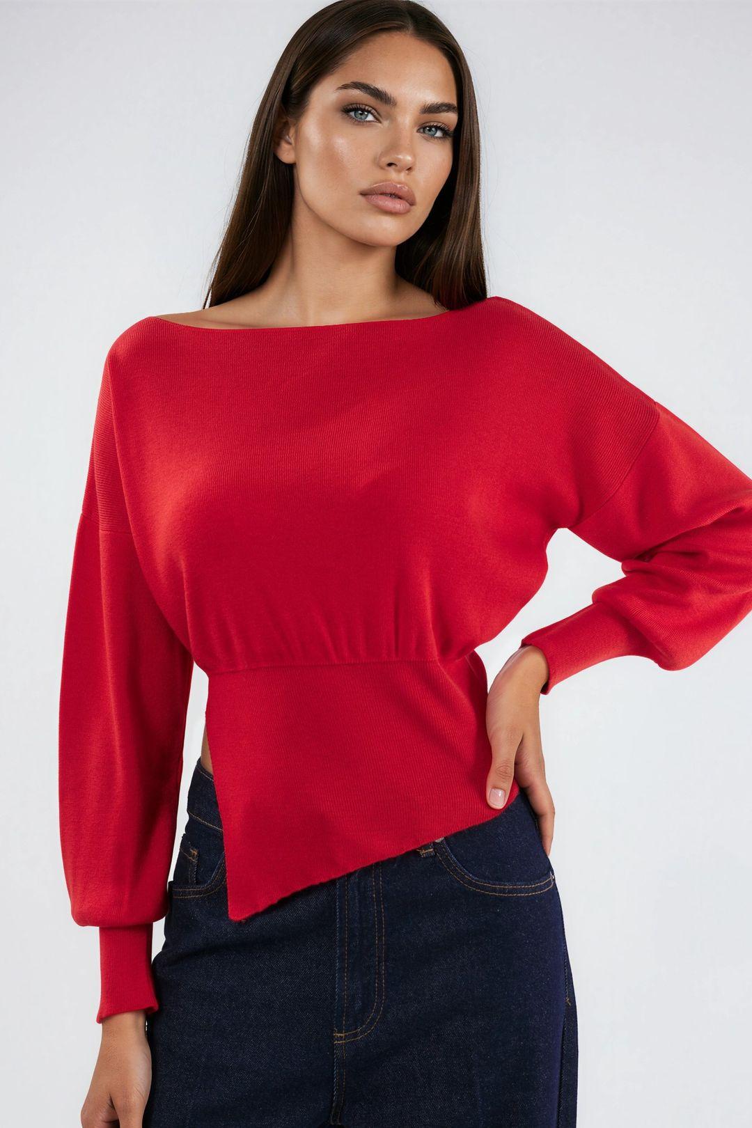 Bootsausschnitt Pullover mittlerer Dicke