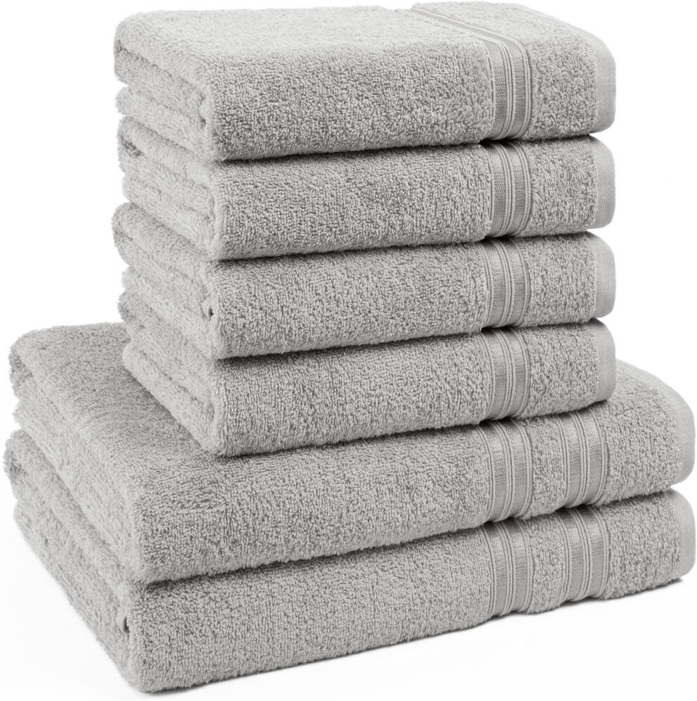 Ebern Designs Rensina 100% Cotton Midweight Mulit-Size Set Hellgrau Bath Towel;Hand Towel