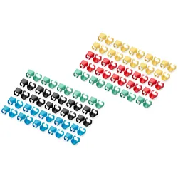 Digitus Farbclips für Patchkabel - Gemischt (je 20 Stück in Rot, Grün, Blau, Gelb, Schwarz)