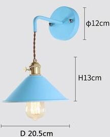 Useful Little Things Nordic Colorful Macaron LED Wall Lamp Sconce For Bedroom, Nursery, Stairs, And Aisle blue w o Bulb
